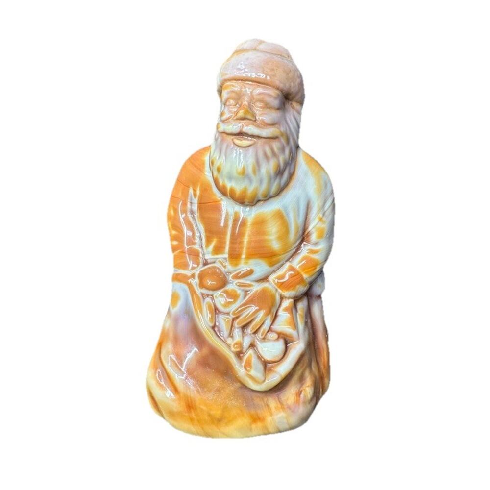 Mosser Glass Caramel Christmas Kneeling Santa Claus Figurine Former Fenton Mold